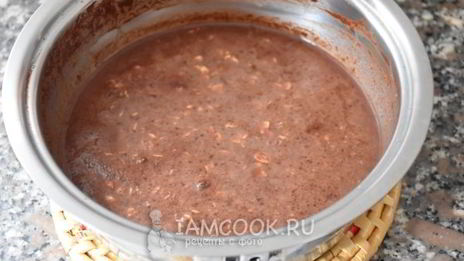 шоколадная овсяная каша с бананом