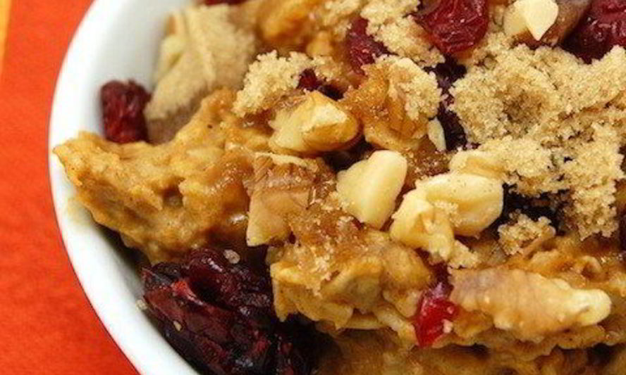 Рецепт тыквенной овсяной каши с вяленой клюквой