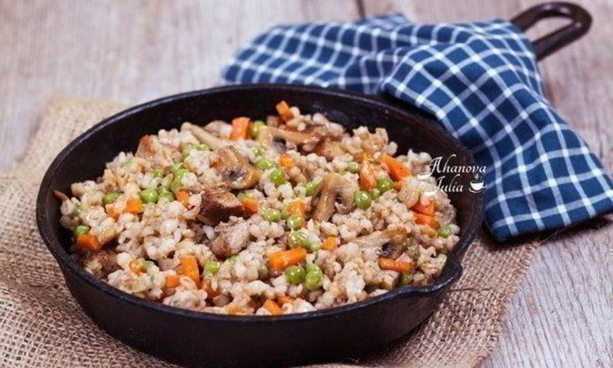 Рецепт перловой каши с мясом, грибами и овощами
