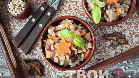 перловка с грибами