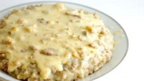 перловка с соусом