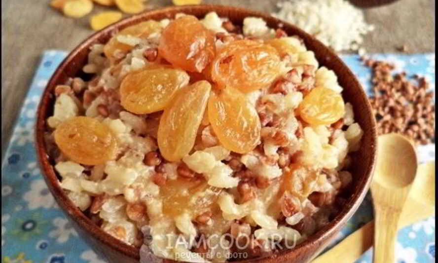 Рецепт гречнева-рисовой каша на молоке