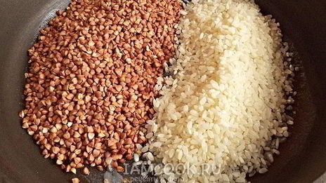 гречнево-рисовая каша на молоке