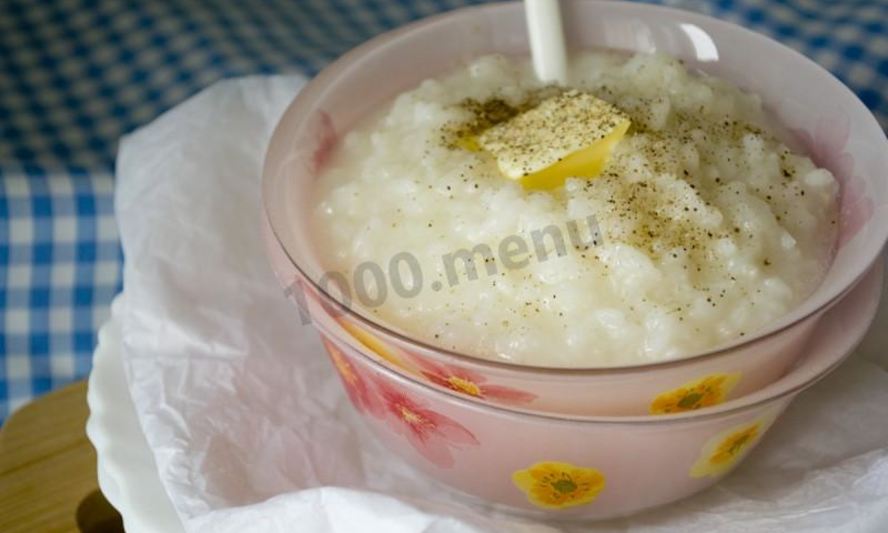 Рецепт рисовой каши на воде с топленым маслом