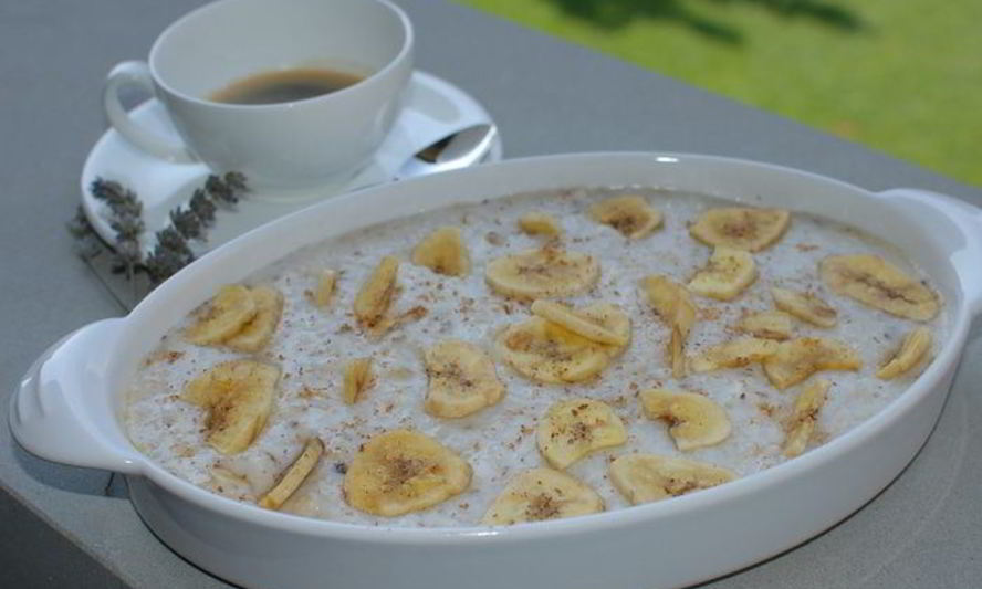 Рецепт рисовой каши с бананами и мускатным орехом