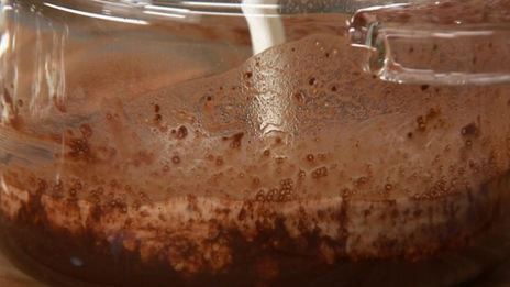 рисовая каша с банановой карамелью и какао