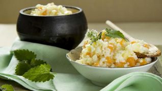 Рисовая каша с тыквой и яблоком