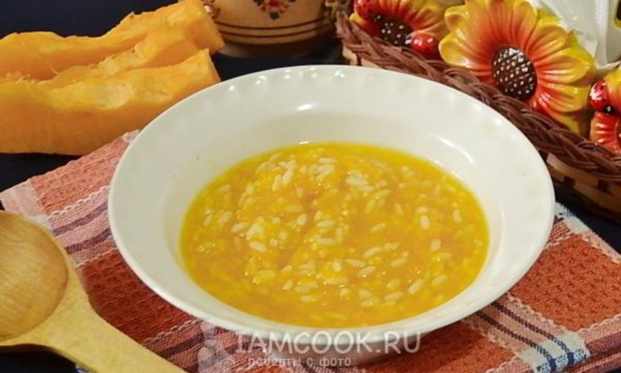 Рецепт рисовой каши с тыквой на воде