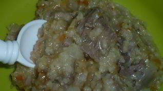 Ячневая каша на бараньей рульке