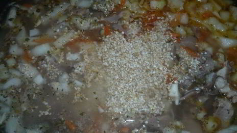 ячневая каша на бараньей рульке