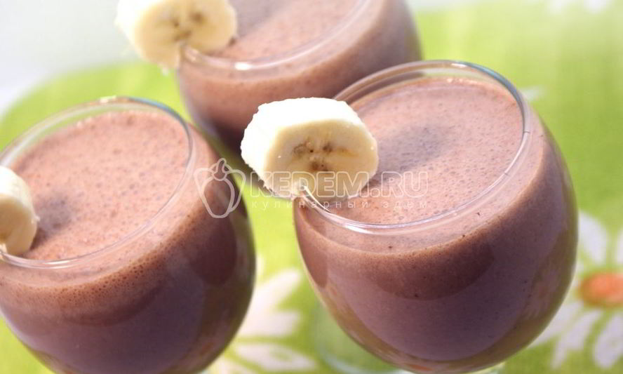 Рецепт бананова-шоколадного коктейль