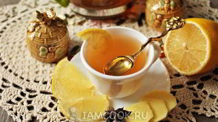 Чай имбирный с лимоном и медом