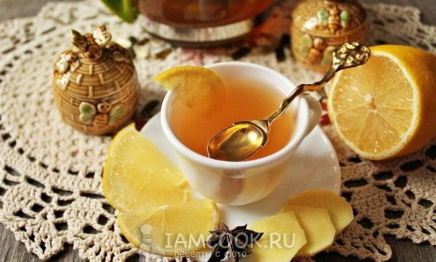 Рецепт чая имбирного с лимоном и медом