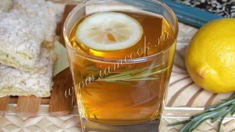 чай с лимоном, имбирем и розмарином