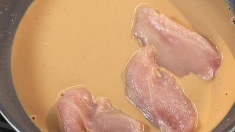 курица с чайным соусом и пюре из фасоли