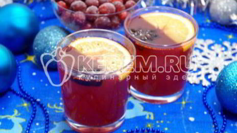 клюквенный безалкогольный глинтвейн