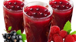 Кисель из замороженных ягод малины и черной смородины