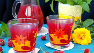 Малиновый кисель с мятой