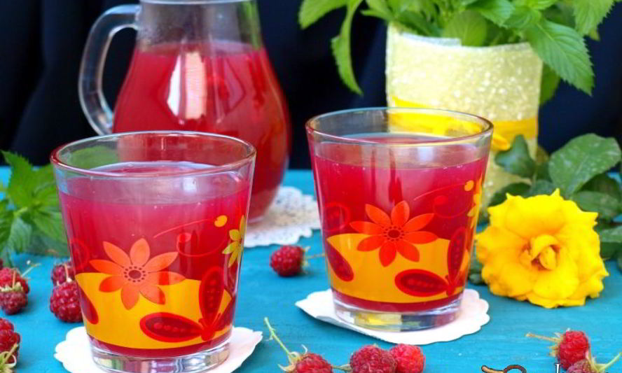 Рецепт малинового киселя с мятой