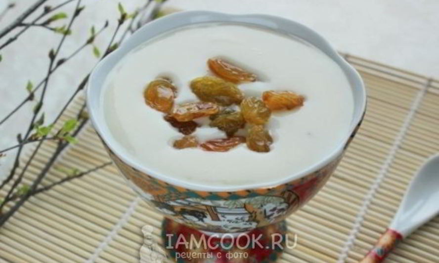 Рецепт молочного киселя с изюмом