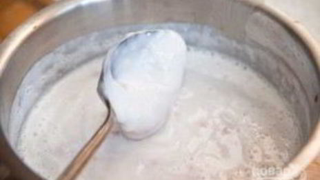 молочный кисель с малиной