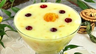 Молочный кисель с мандаринами