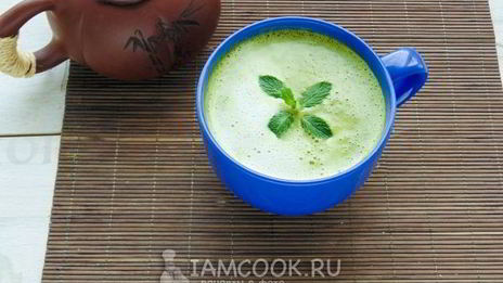 латте с чаем маття и белым шоколадом