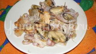 Коктейль морской жареный с сыром