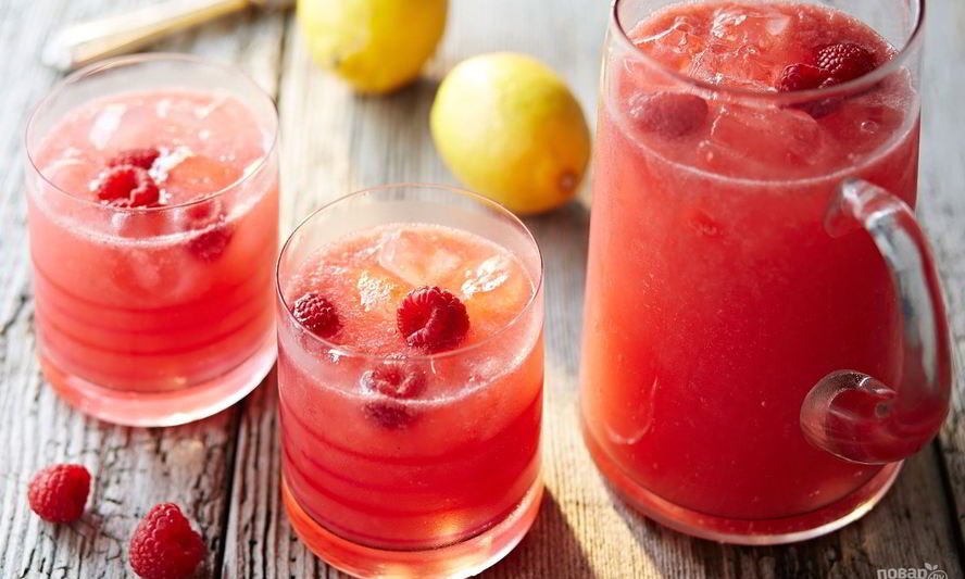 Рецепт малинового лимонада с мятой