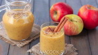 Смузи из банана и яблок с апельсиновым соком