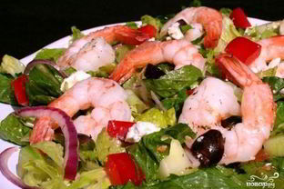 Греческий салат с креветками