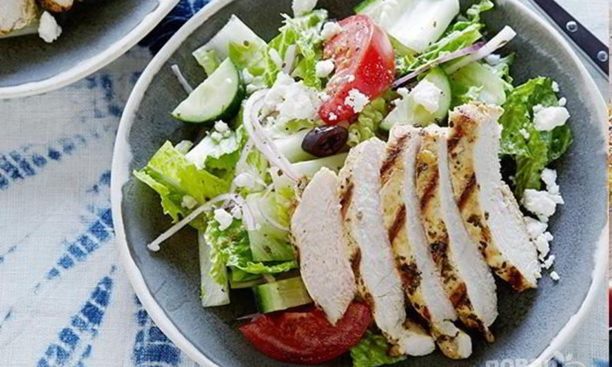 Рецепт греческого салата с курицей