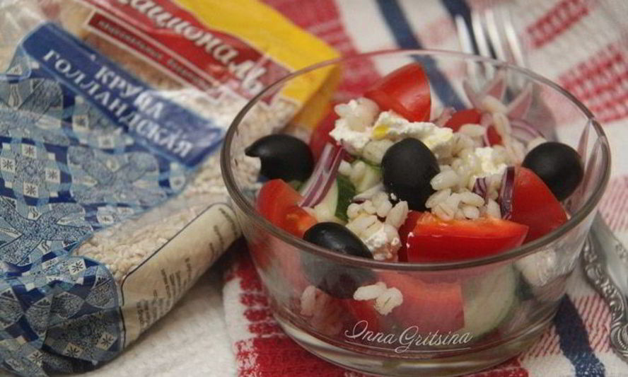 Рецепт греческого салата с перловкой