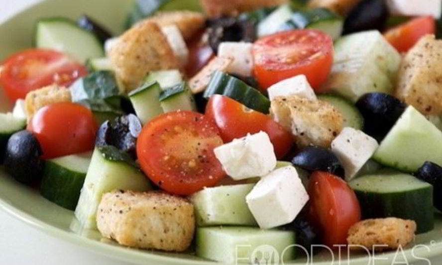 Рецепт греческого салата с сухариками