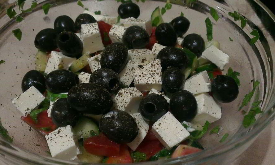 Рецепт греческого салата с зеленью
