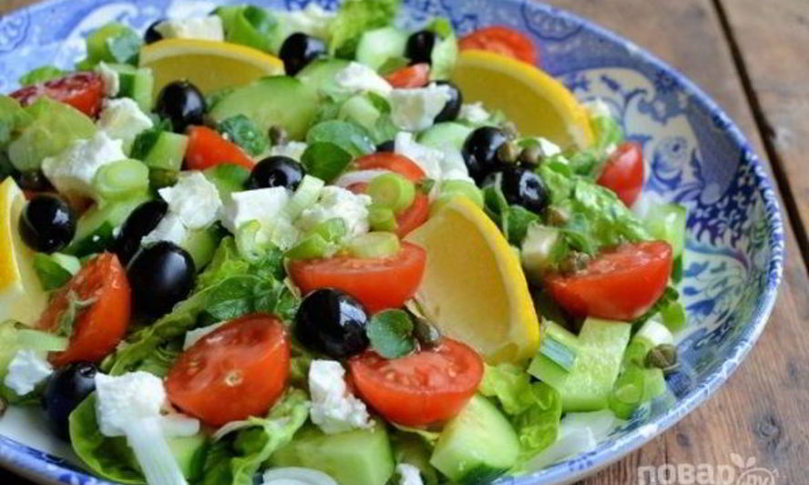 Рецепт салата греческого с каперсами