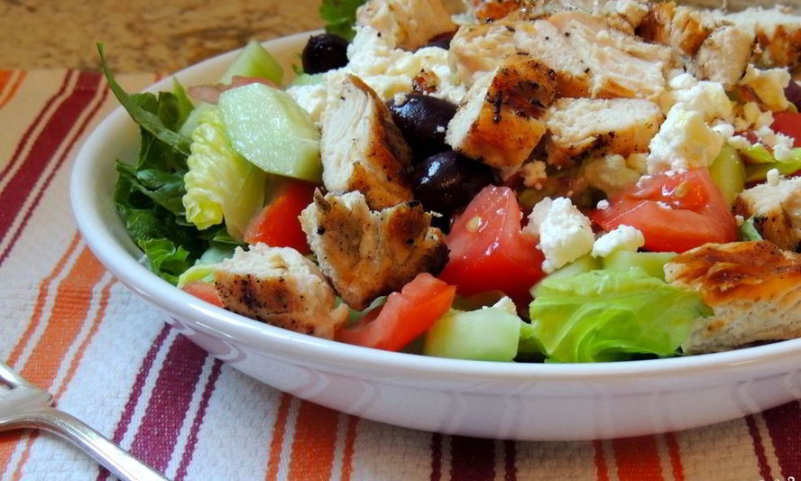 Рецепт салата греческого с курицей