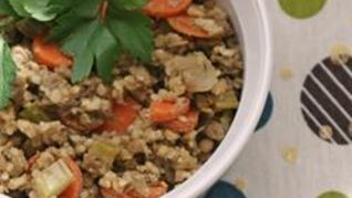 Салат из гречки и чечевицы