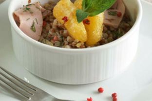 Салат с гречневой крупой и ветчиной