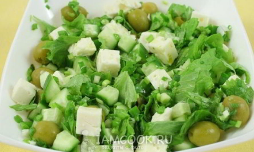 Рецепт салата зеленого греческого с брынзой