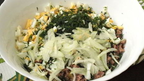 картофельный салат с говядиной