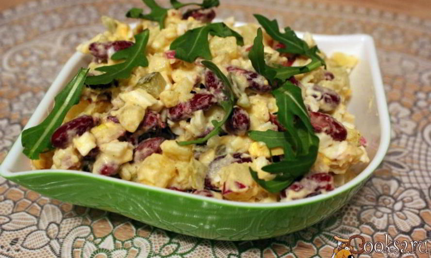 Рецепт картофельного салата с красной фасолью