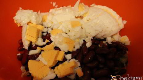 картофельный салат с красной фасолью