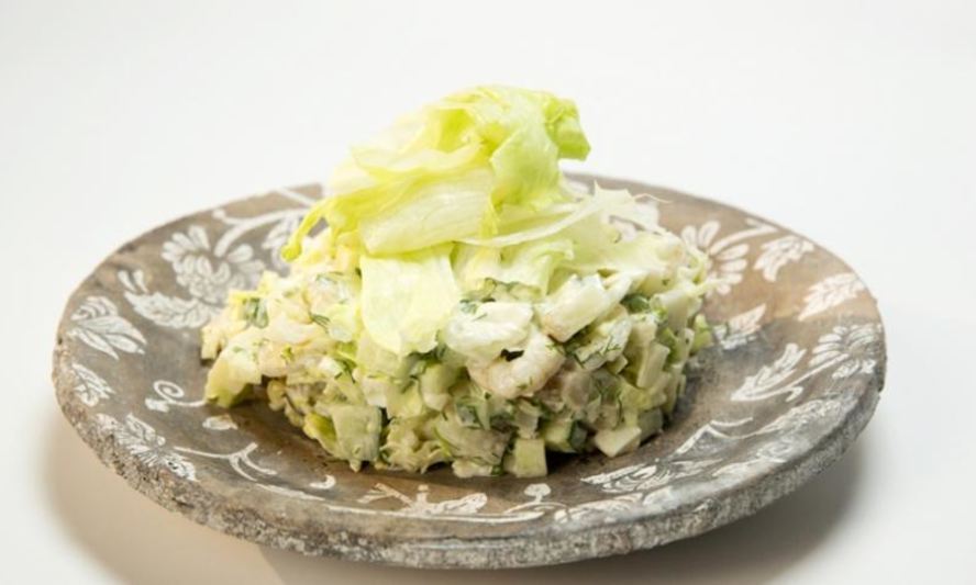 Рецепт картофельного салата с креветками