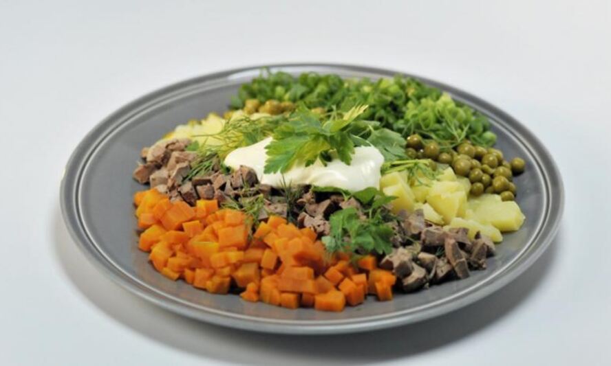 Рецепт картофельного салата с куриной печенкой