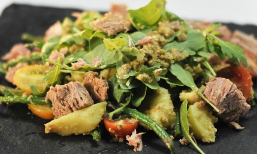 Рецепт картофельного салата с зеленой фасолью