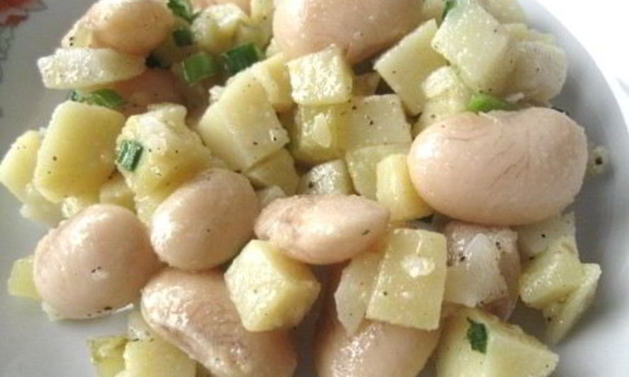 Рецепт салата картофельного с фасолью и сметаной