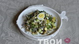 Салат с картофелем и морской капустой