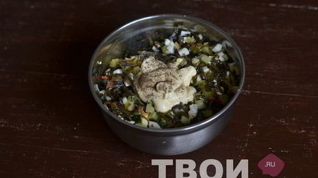 салат с картофелем и морской капустой