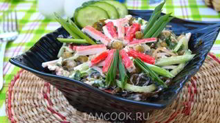 Крабовый салат с морской капустой